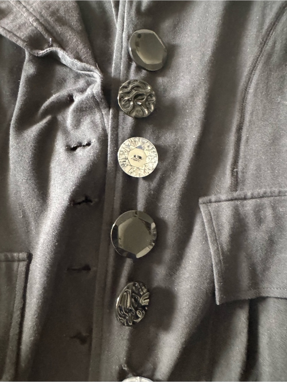 Women's Black Button-Front Coat Buddy